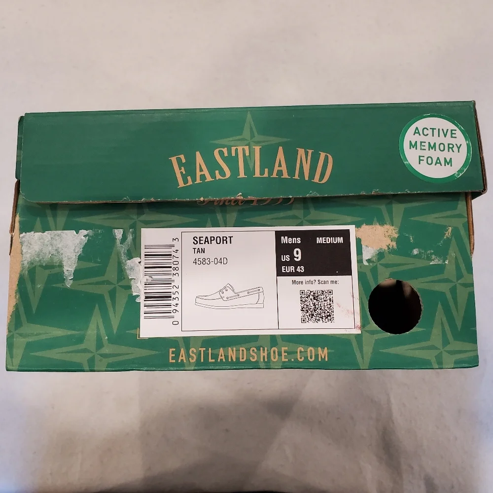 Eastland Shoes Size 9 Brown Leather Tan Seaport Boat New